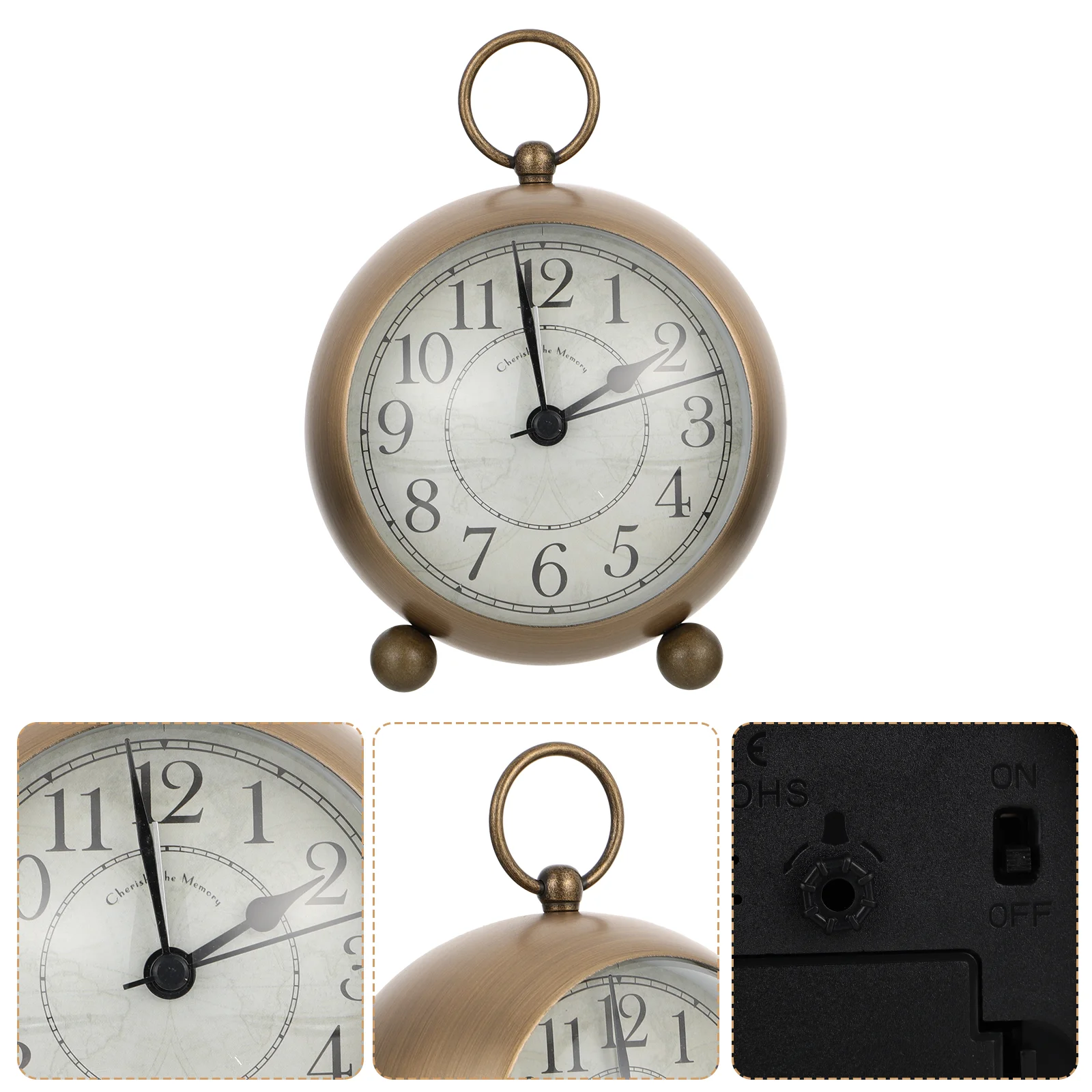 Home Alarm Clock Retro Luminous Clocks Night Light Silent Bedroom Travel Mini Student Kids