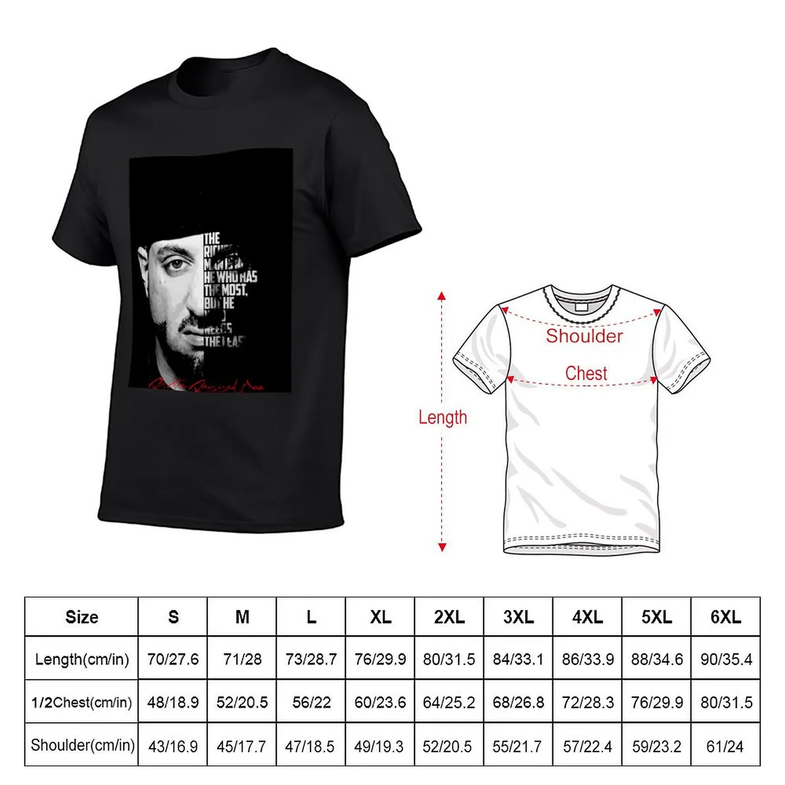 Black and white RA The Rugged Man quote. T-shirt hippie clothes quick-drying Men's t-shirt