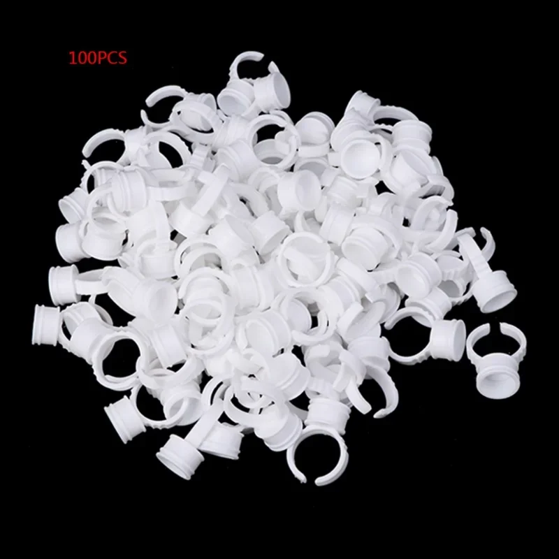 100Pcs Disposable Permanent Makeup Ring No Divider Tattoo Ink Pigment Holder Cup Size M