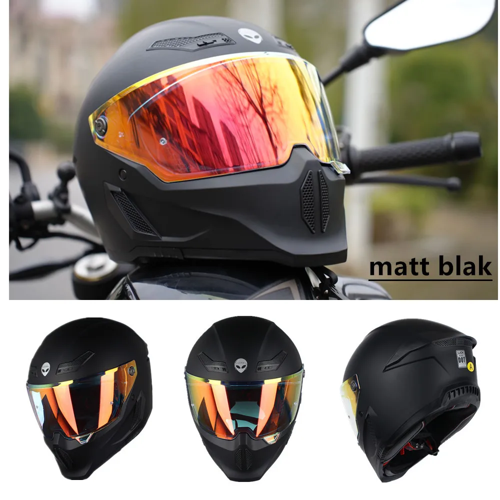DOT Vintage Full Helmet Motorcycle Helmet Tail Wing Ventilated casco moto helm motorcycle motorbike helmet