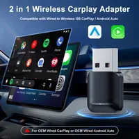 Adaptador CarPlay inalámbrico M10 2 en 1 para CarPlay con cable OEM o OEM con cable Android Auto Plug & Play Bluetooth Smart CarPlay