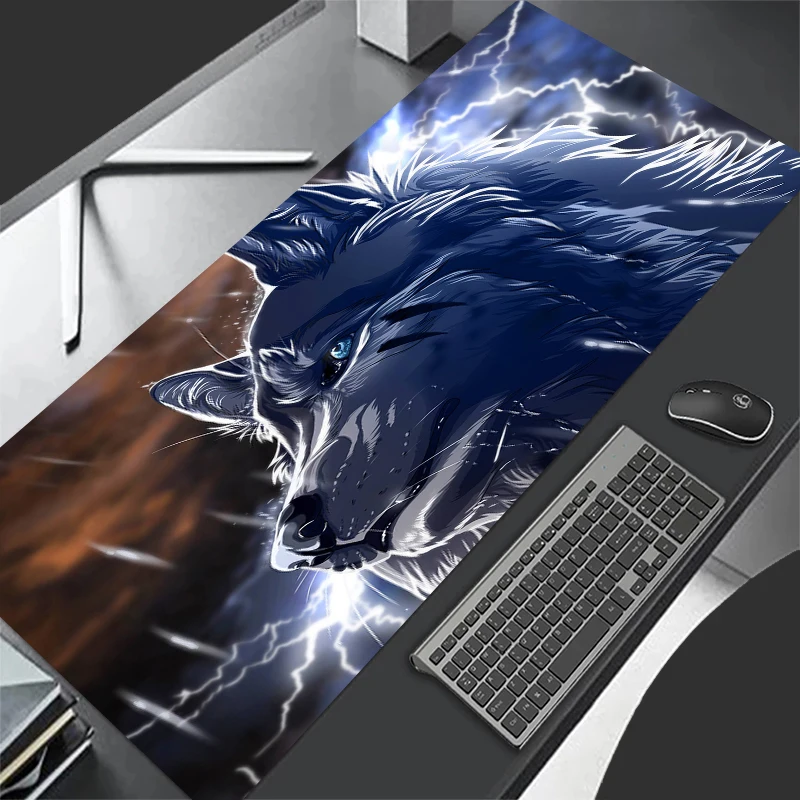 

Large gaming mouse pad Wolf Lion Tiger Laptop PC mouse pads 900x400cm desktop mat Computer keyboard carpet cartoon accessories