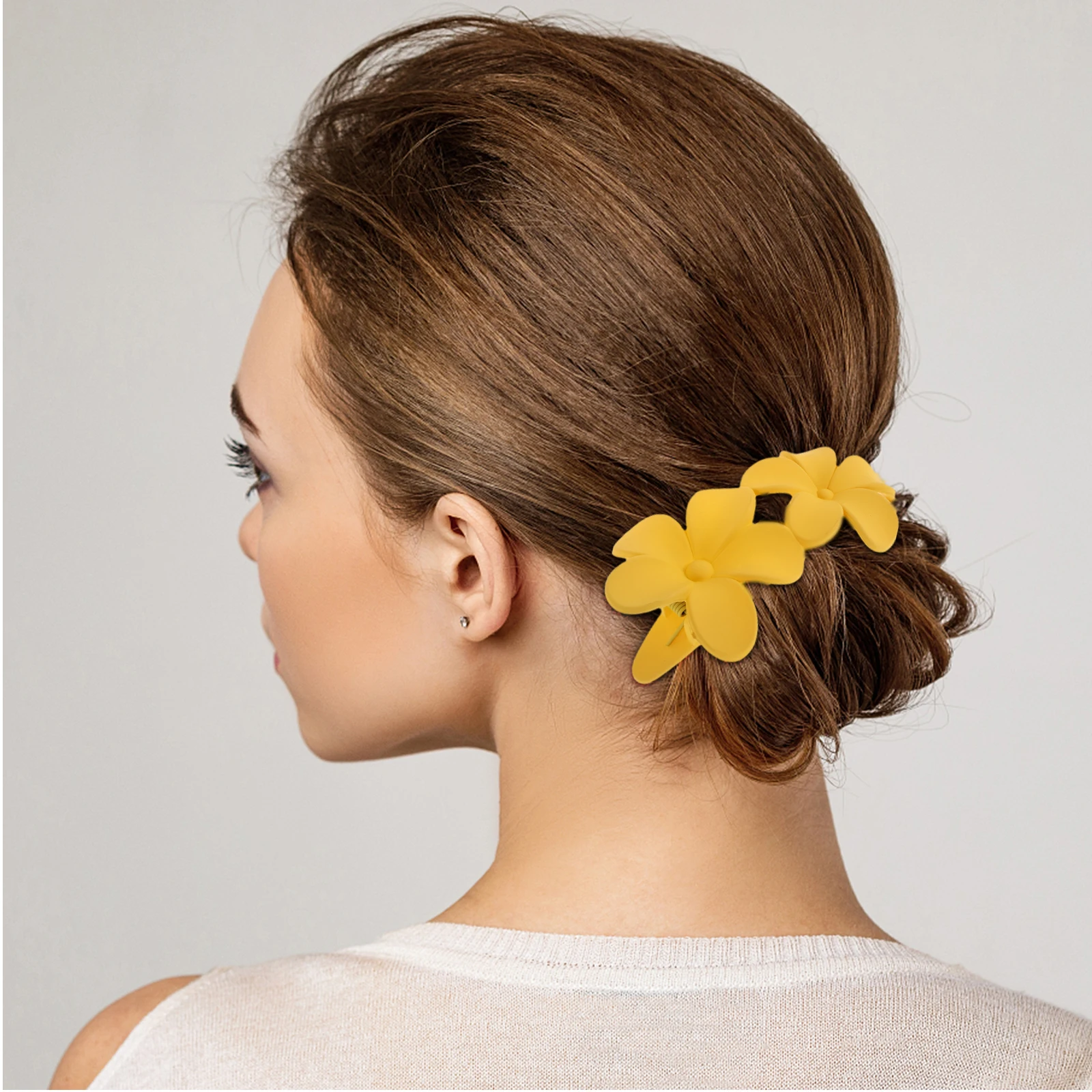 

Flower Clip Hair Cute Claw Clips Flat Floral Pins Bangs Decorative Abs Colorful Aesthetic Accessories
