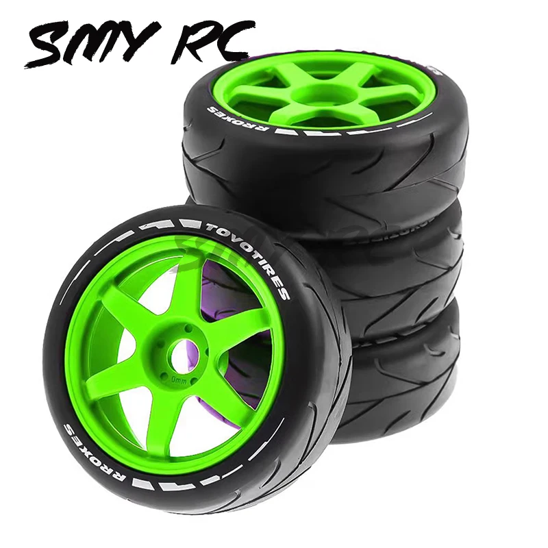 4szt 105mm Gumowa opona Plastikowe koło z adapterem 17mm do 1/8 On Road Rally RV RC Car HSP ZD Racing HPI WLtoys ARRMA