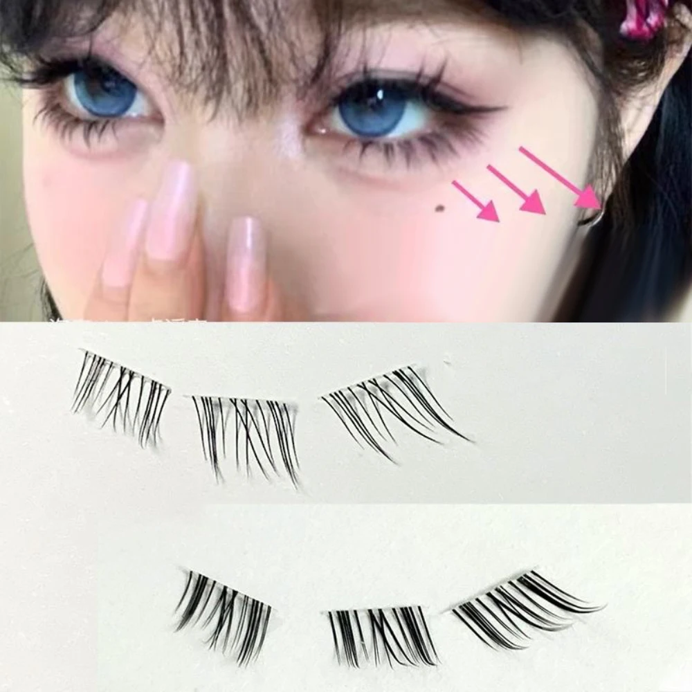 10 صفوف الثعلب الرموش السفلية ذاتية اللصق مجموعة واحدة الطبيعية مانغا السفلى رمش تمديد أدوات ماكياج للمبتدئين