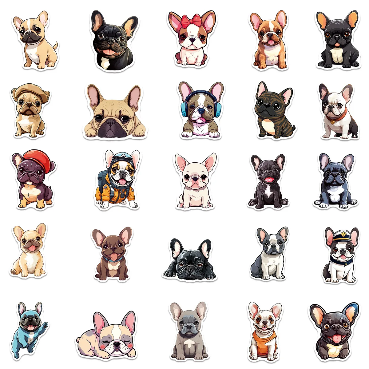 10/50PCS Kawaii Puppy Franse Bulldog Graffiti Sticker Creatieve Grappige Decoratie Briefpapier Doos Telefoonhoesje Waterdicht Sticker Speelgoed