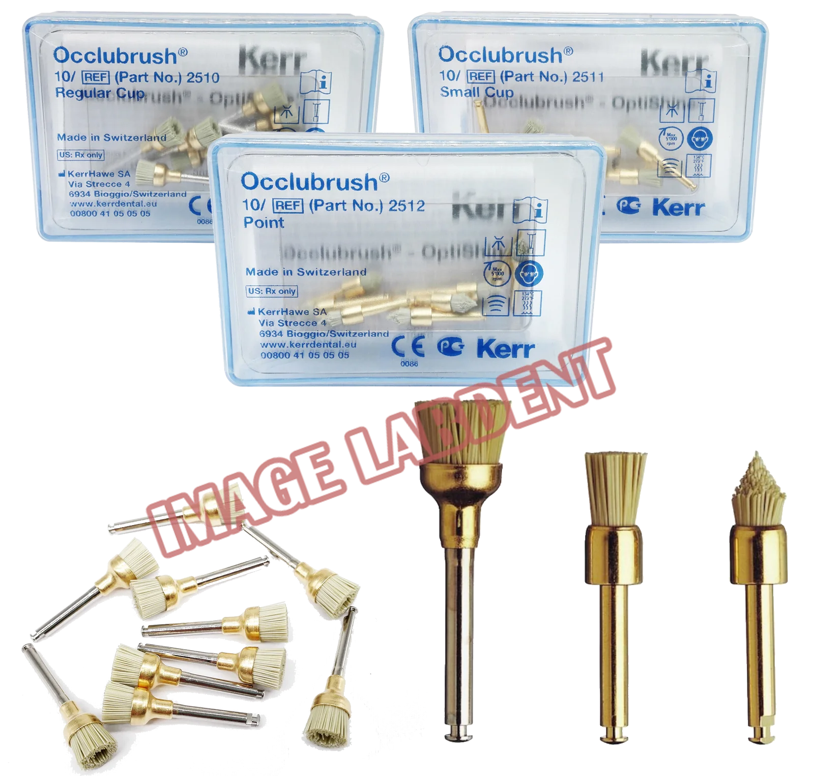 10pcs KERR Dental Finishing Polishing Occlubrush Small/Regular Cup Point Brushes Aesthetic Finishing Tools for dental clinic