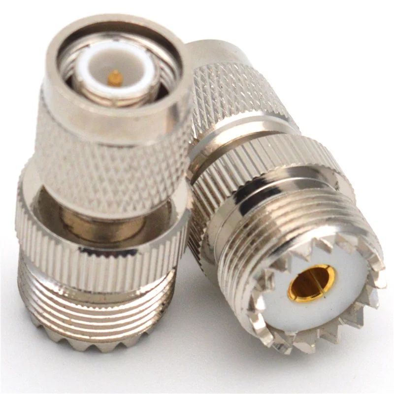 Enchufe macho TNC a adaptador hembra UHF SO-239, convertidor de conector RF de cobre, 1 unidad