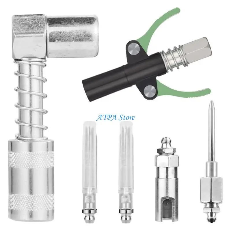 

U13C 6Pcs Grease Adapter 90 Degree Coupler High Pressure Nozzle For 1/8 NPT Guns