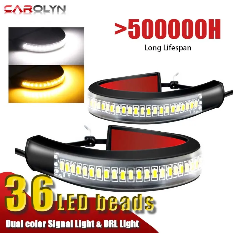 Carolyn 2pcs LED turn signal&DRL ring cross bar flashing flasher amber white motorcycle flasher car modification accessories