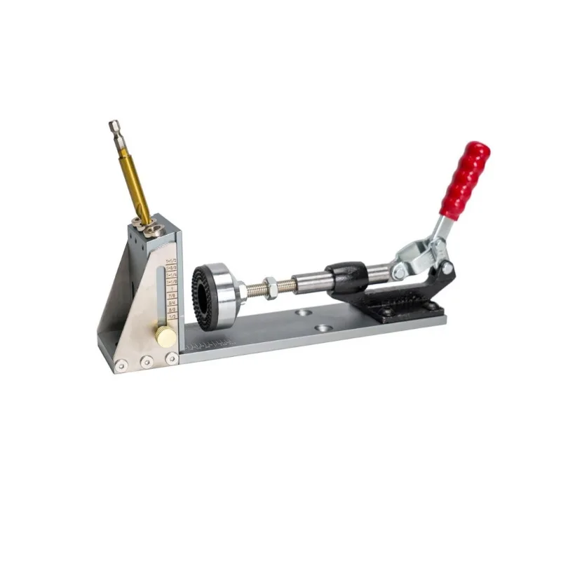 Open hole drill pocket clip, woodworking bevel hole locator