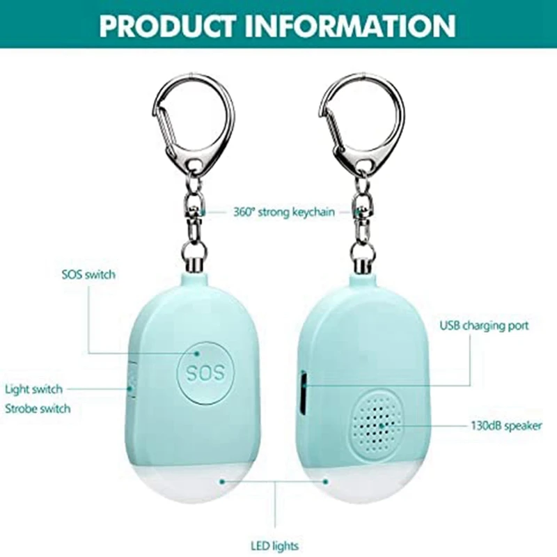 Top Deals Personal Alarm Pocket Alarms Torch Keychain Burglar Alarm Personal Emergency Alarm For Women Kids Elderly Student Jogg