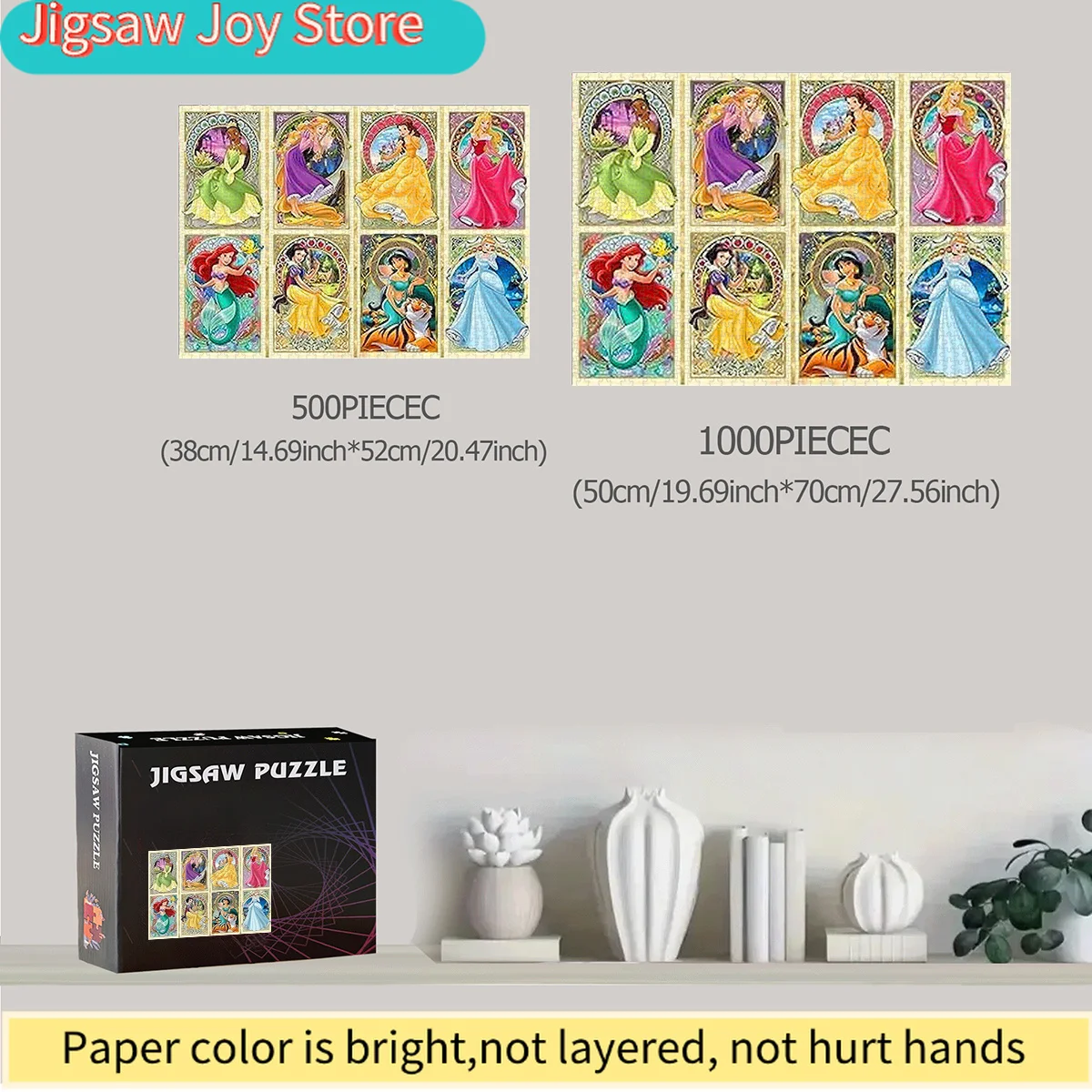 500/Disney  Paper Puzzle, DIY Puzzle, Adult Puzzle, Large Princess Art Puzzle, Exquisite Home Decor Puzzle, Leisure Entertainm