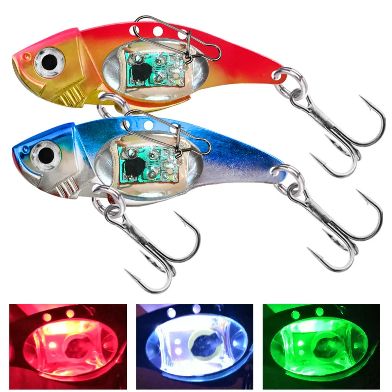 Underwater LED LIGHED VIBRATION SINKING LURE-SALTWATER JIGGING LED Flashing Light Squid Bait Lure fishfinder image 5