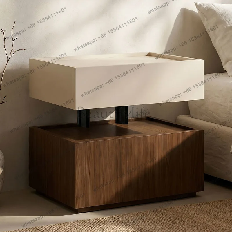 FG Wood Mobile Nightstand Modern Organizer Drawers Luxury Storage Librero Cabinets Bedside Table Bedroom Muebles Trendy Furnitur