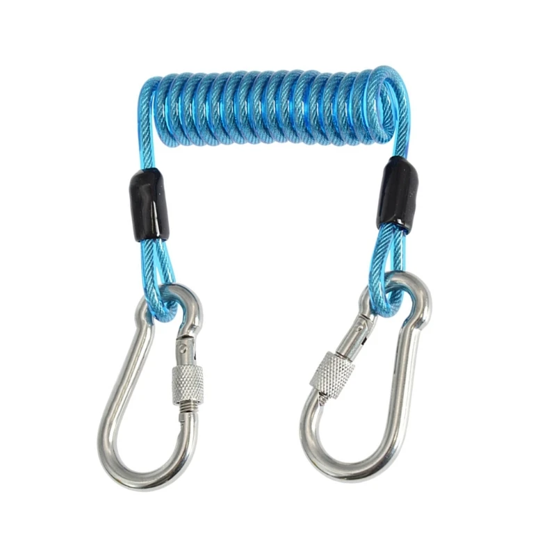 Scubas Divings Lanyard Heavy Stainless Spring Coiled Lanyard with Quickly Release for Cameras, Dive Light