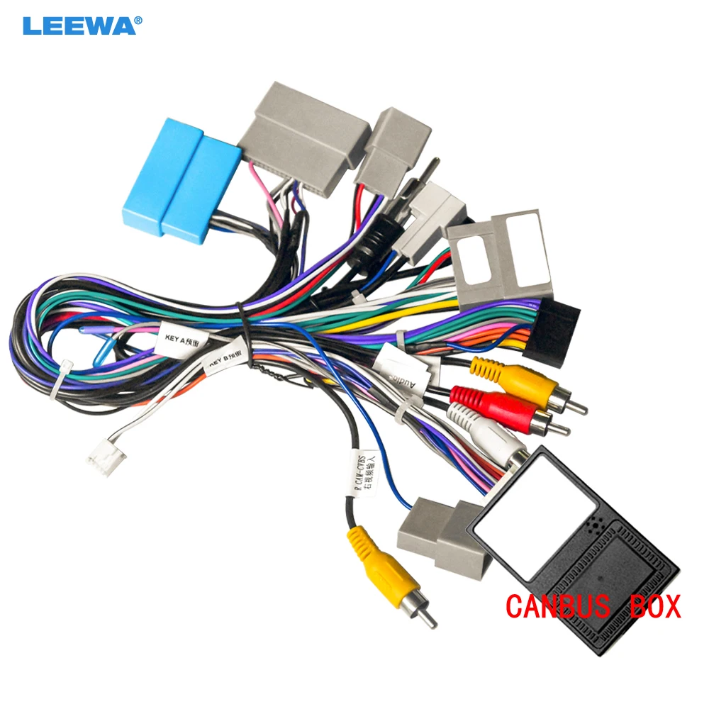

Автомобильный 16-контактный адаптер жгута проводов LEEWA с Canbus для Honda Accord 10G (18-19), установочный головной блок # CA4413
