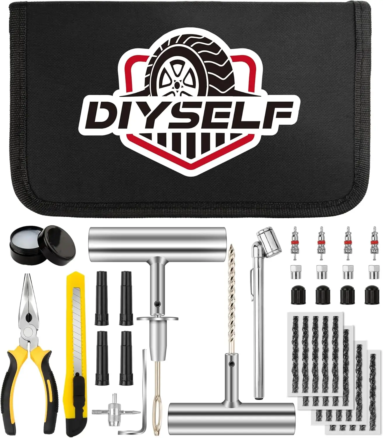 

45-Piece Tire Repair Kit with Plugs for Cars, Motorcycles, Trucks, Trailers, RVs & SUVs