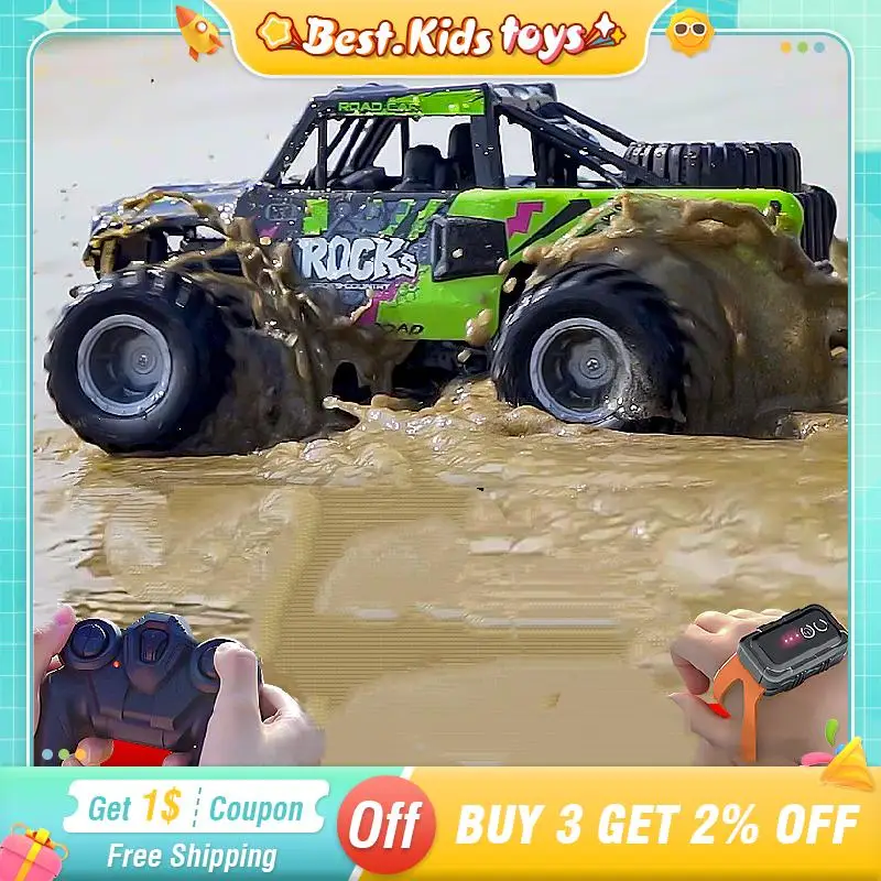 

Q191 RC Amphibious Off-road Car Dual Remote Control Waterproof Vehicle Multi Terrain Climbing 360 Spin Car Kids Toys Boy Gifts