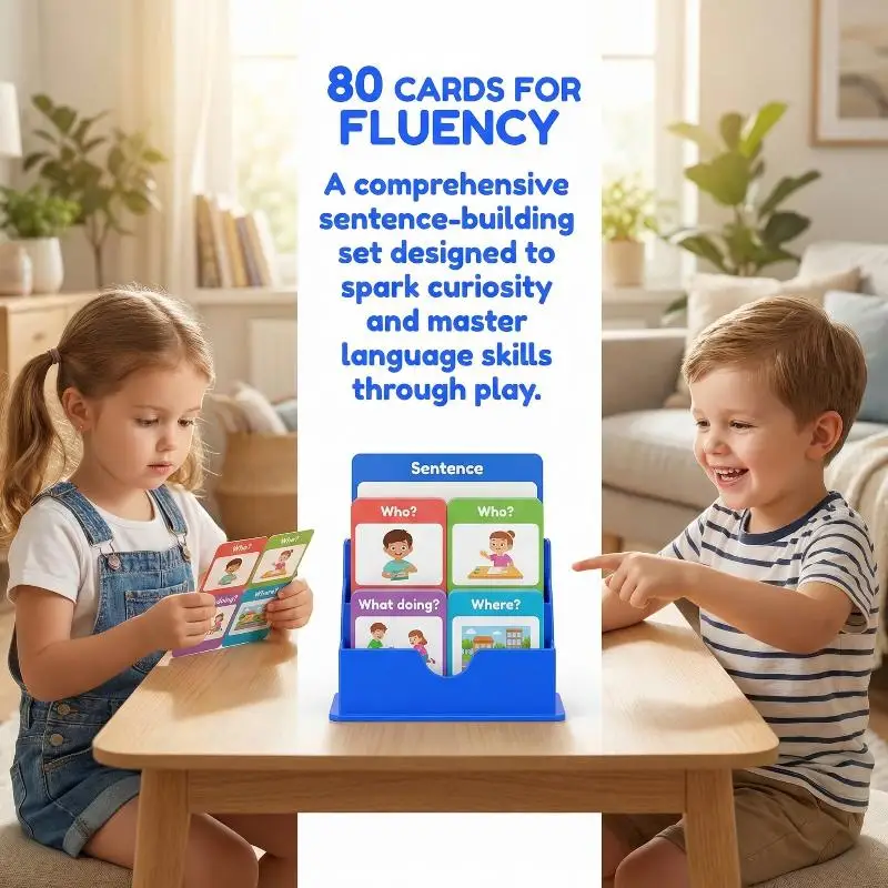 New Sentence Building Flip Chart, Sentence Making Training Based On Pictures, Sentence Builder Game, Phrase Training