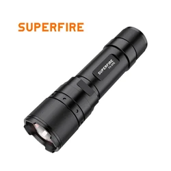 SUPERFIRE F3-XPE Led Flashlight Aluminum Alloy Tactical Hunting Torch USB Rechargeable Zoomable Lantern Use 18650 or AAA Battery