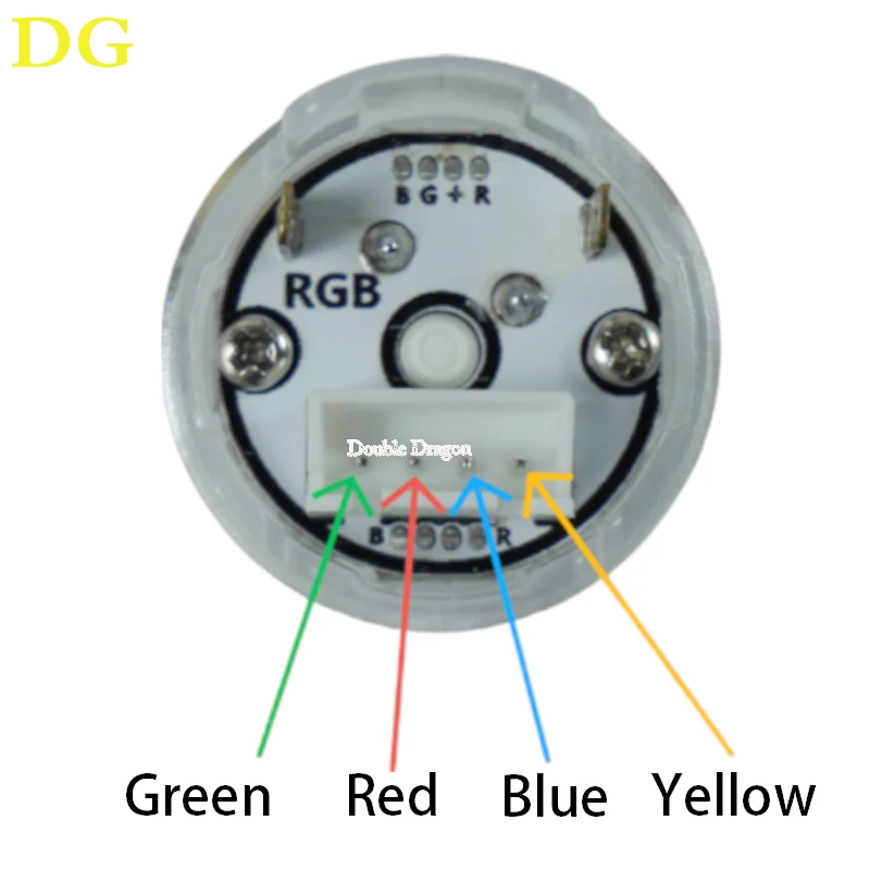 SJ Professional 33mm RGB LED Arcade Keys - 4-Pin 5V Illuminated Buttons for Crane Machines & DIY Cabinets