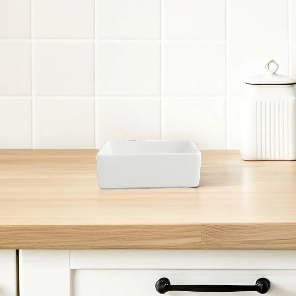 

2Pcs Ceramic Square Bowls Heat Resistant Pudding Dessert Serving Dishes Oven Safe for Snacks Sauces Appetizers Dip Trays Party