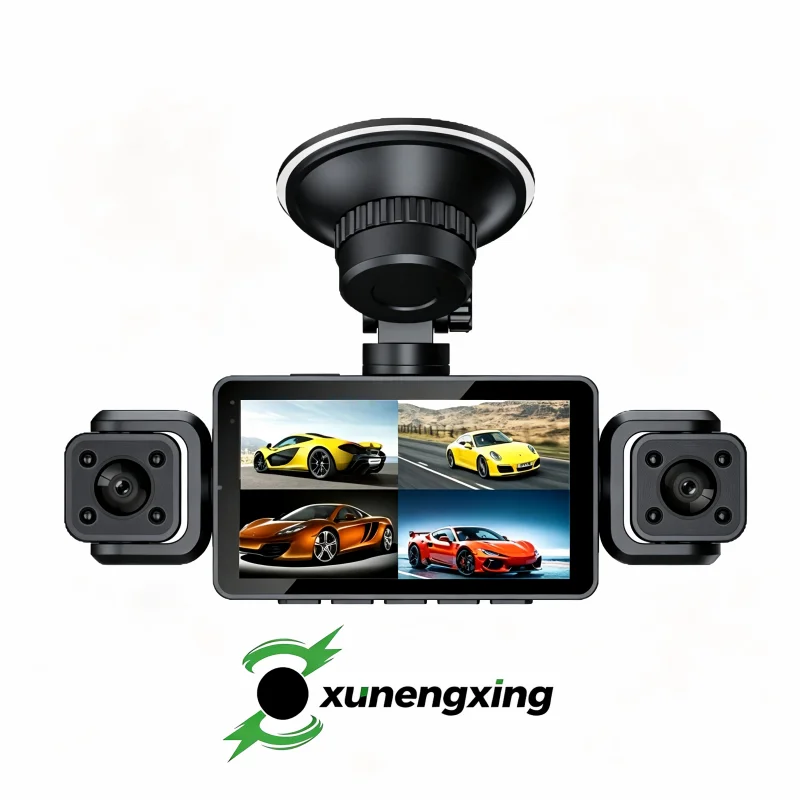 Front 1080P WiFi 4 Channel Dash Cam + 3 Way Rear 480P 3