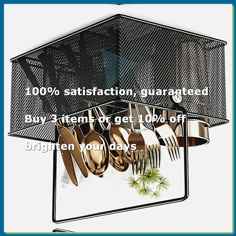 ●Cutlery Storage Basket with 4 Compartments, Mesh Flatware Holder Organizer Perfect for Home, Kitchen, , Camping-ABFB
