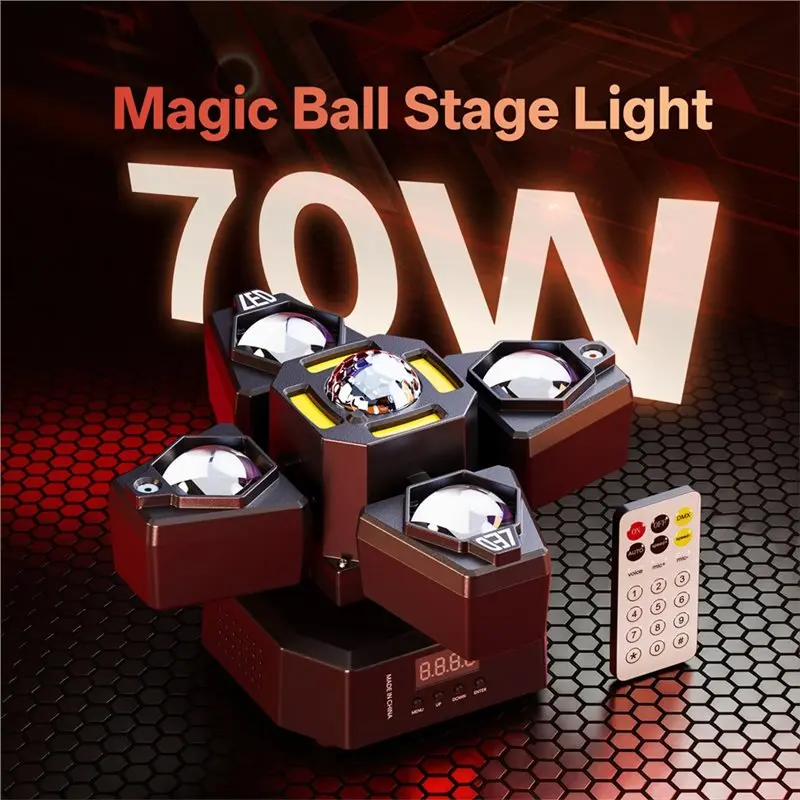 【MUST-HAVE】Magic Ball Stage Light RGBW LED DJ Light With Remote & DMX Contro Remote & DMX Control A EU Plug