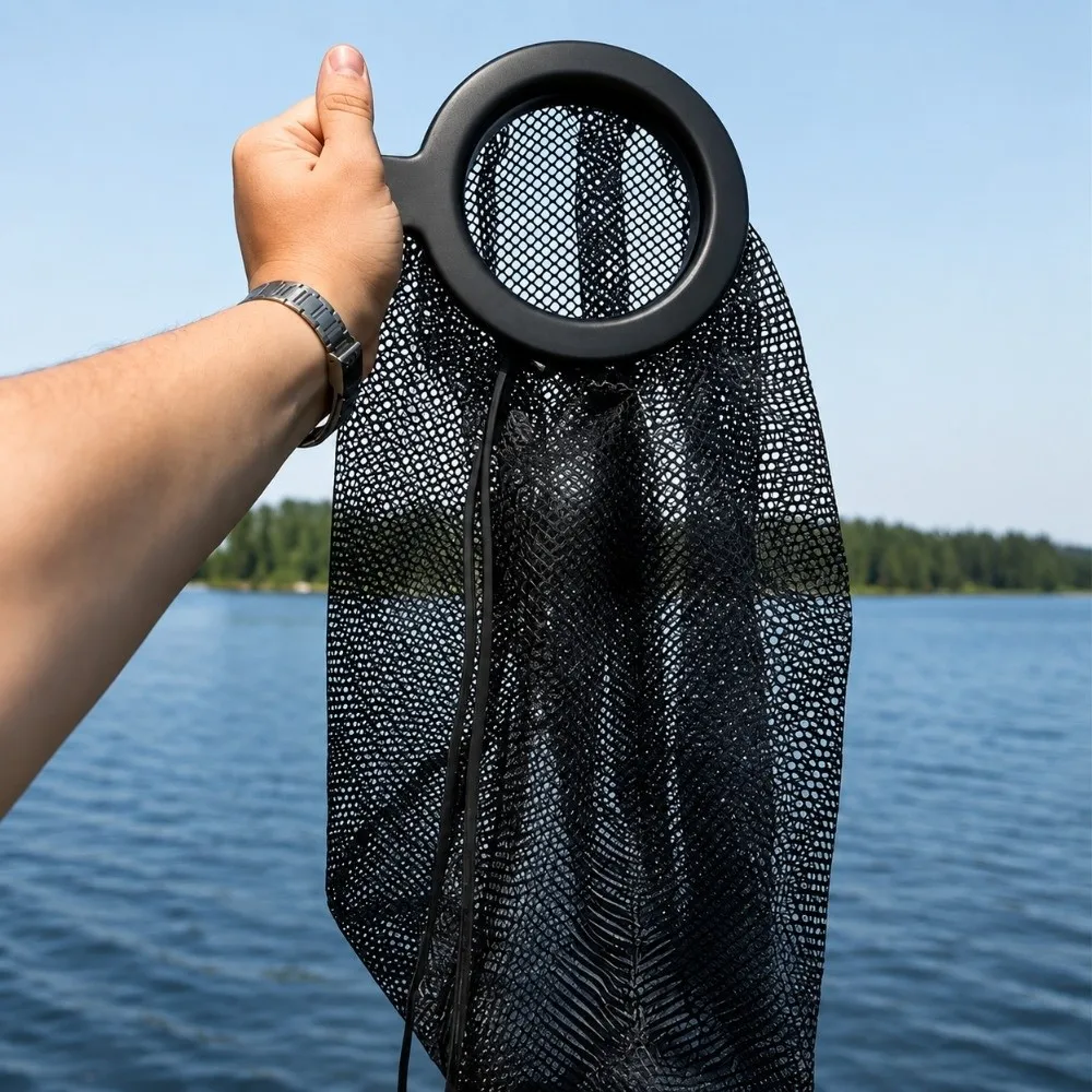 Foldable Outdoor Cooler Trash Can Accessory Collapsible Portable Mesh Trash Bag Hanging Universal Trash Bag Holder Camping