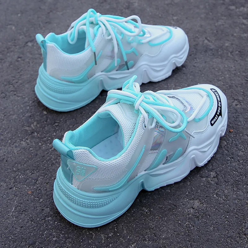 Casual Colorful Sports Running Hiking Shoes 2023 Spring Summer New Breathable Gradient Dad Shoes Fashion Casual Women's Shoes