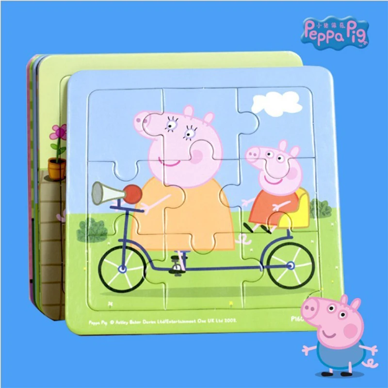 Peppa Pig Doll Model Children's Early Education Puzzle Paper Children Assembling Thinking Blocks For Children Toy Gifts