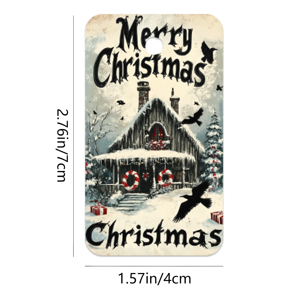 40個、ダークゴシックタグ、クリスマスギフトラベル、パーティーデコレーション、DIY、ギフトラッピング、グリーティングカード、パーティーカード、ジュート紐