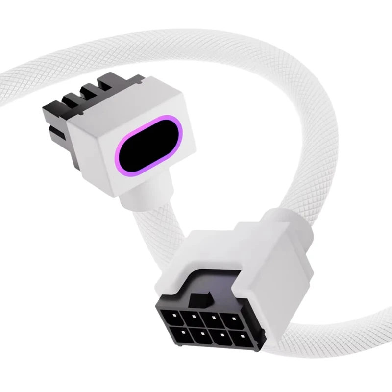 كابل تمديد اللوحة الأم CPU8PIN، كابل ARGB PC مع 5V 3Pin، 18AWG 90 °   تصميم الزاوية اليمنى، موصلات ذكر إلى أنثى B-ABVP