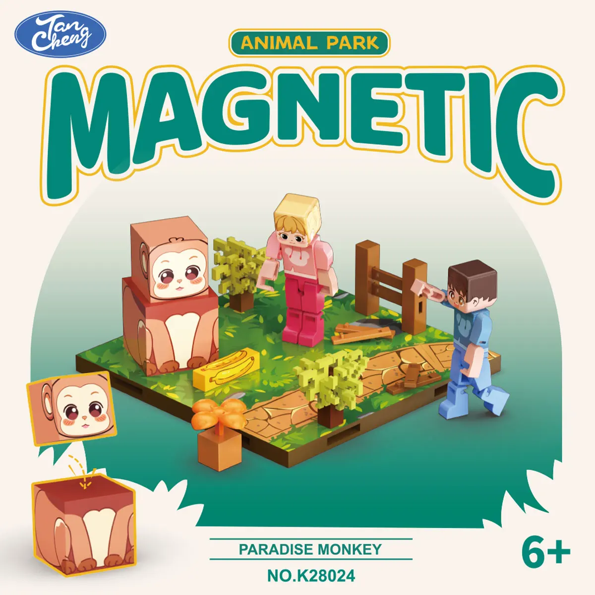 Magnetic World - Cardboard Series Magnetic Character Animal Building Blocks Magnetic Building Blocks DIY Toys in Various States