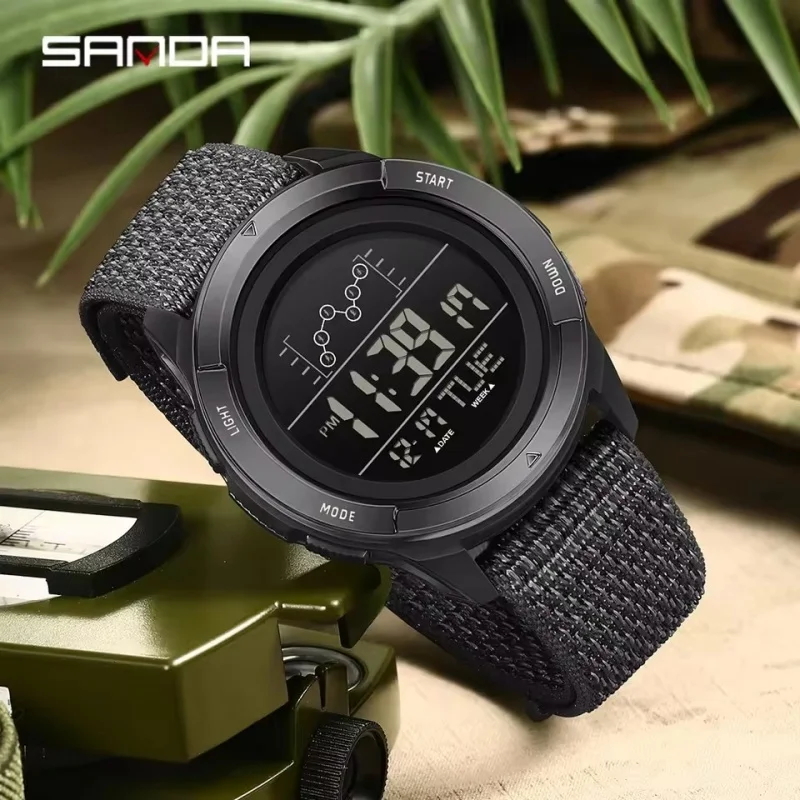 SANDA 2198 Single Display Men's Electronic Watch Multi functional Waterproof LED Night Light Leisure Student Sports Watch 2025