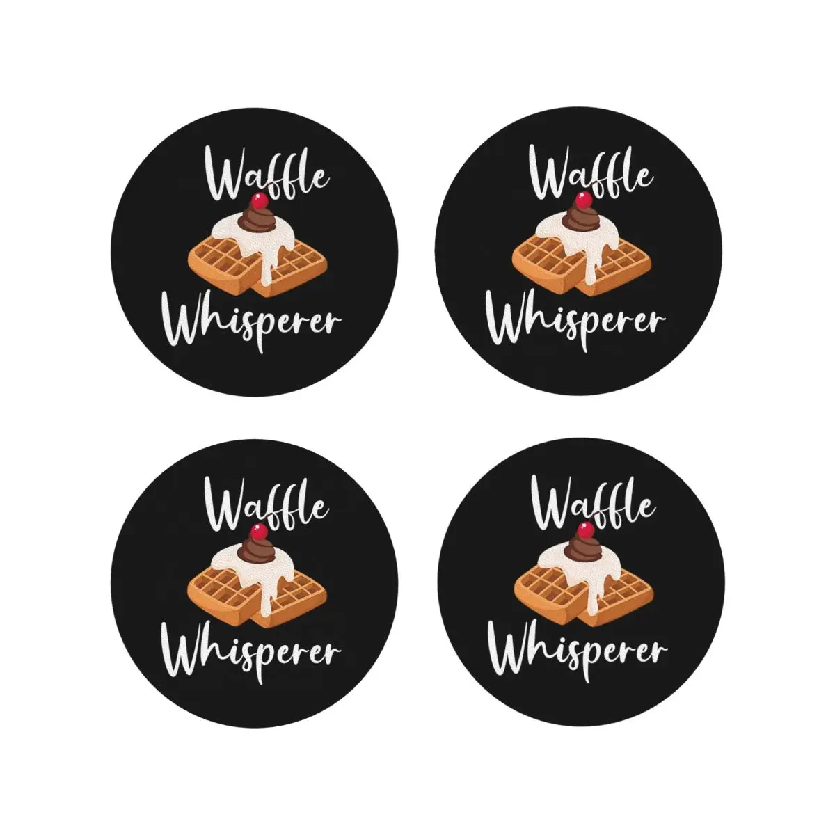

Waffle Whisperer Coasters Kitchen Placemats Non-slip Insulation Cup Coffee Mats For Decor Home Tableware Pads Set of 4