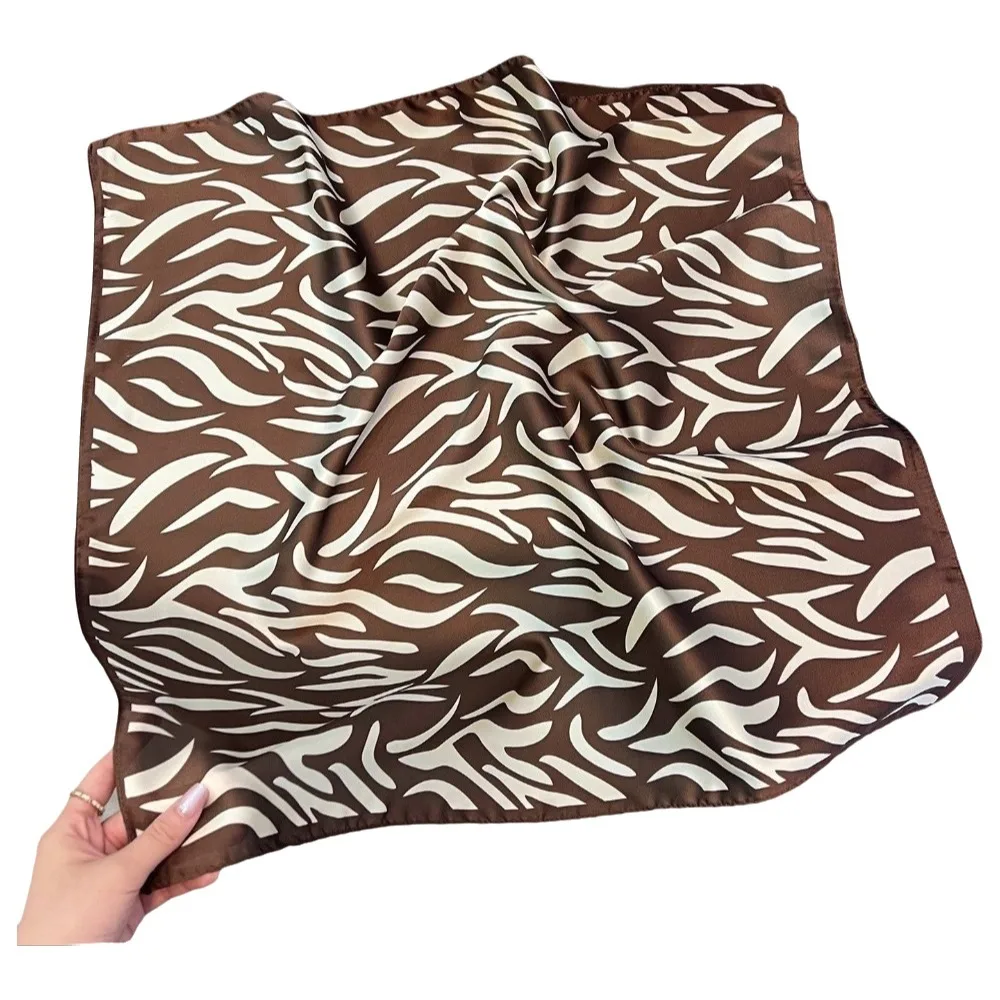 Breathable Square Scarf Sunscreen Personalized Printed Silk Scarf Neck Wrap Headband Stripes Square Headscarf