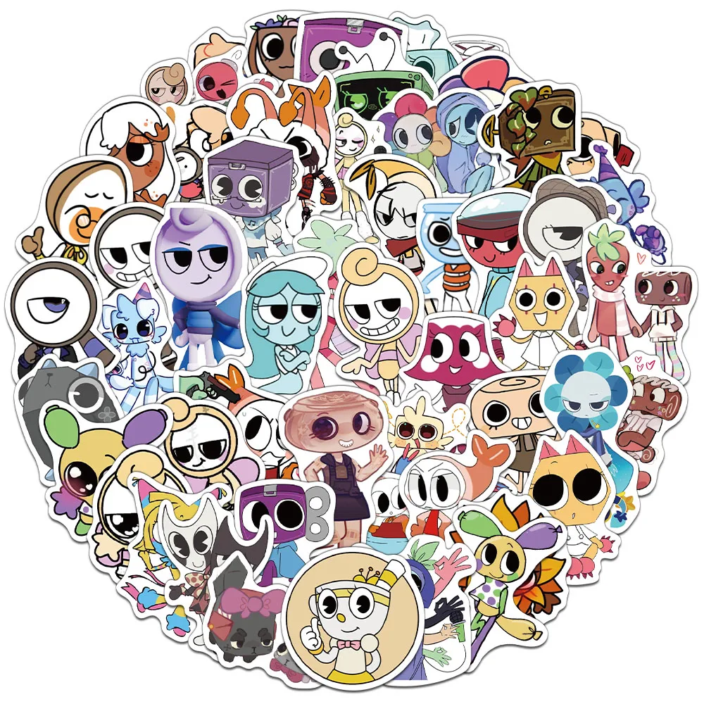 54 pçs criativo dandys mundo bonito dos desenhos animados adesivos diy notebook copo de água caso do telefone skate adesivos personalizados
