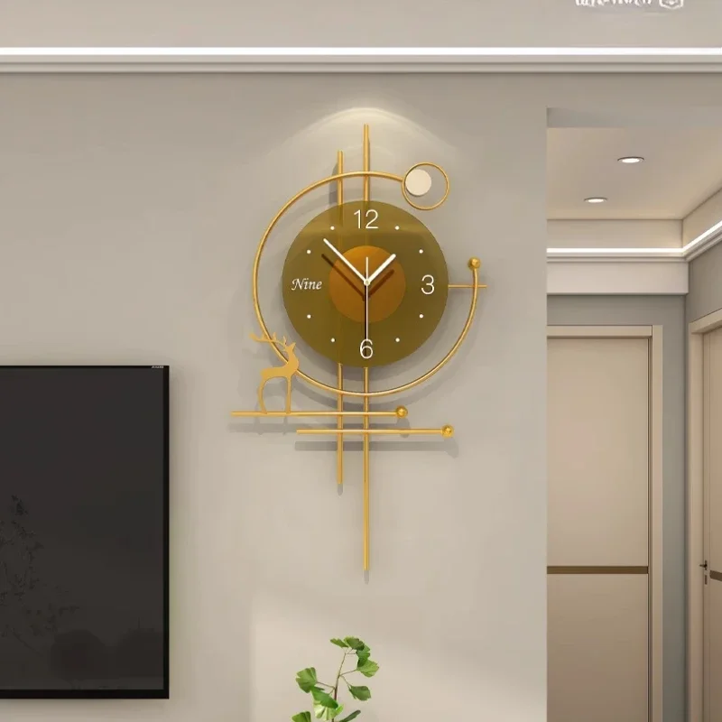 Wall Clock Minimalist Classic Design Silent Metal Frame Luxury for Living Room Office Study Library Decor