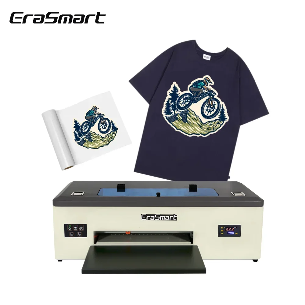 Erasmart Newest Hot Selling A3 Dtf L1800 1390 Head Roll To Roll  Pet Film Textile Printer For Fabric Printing