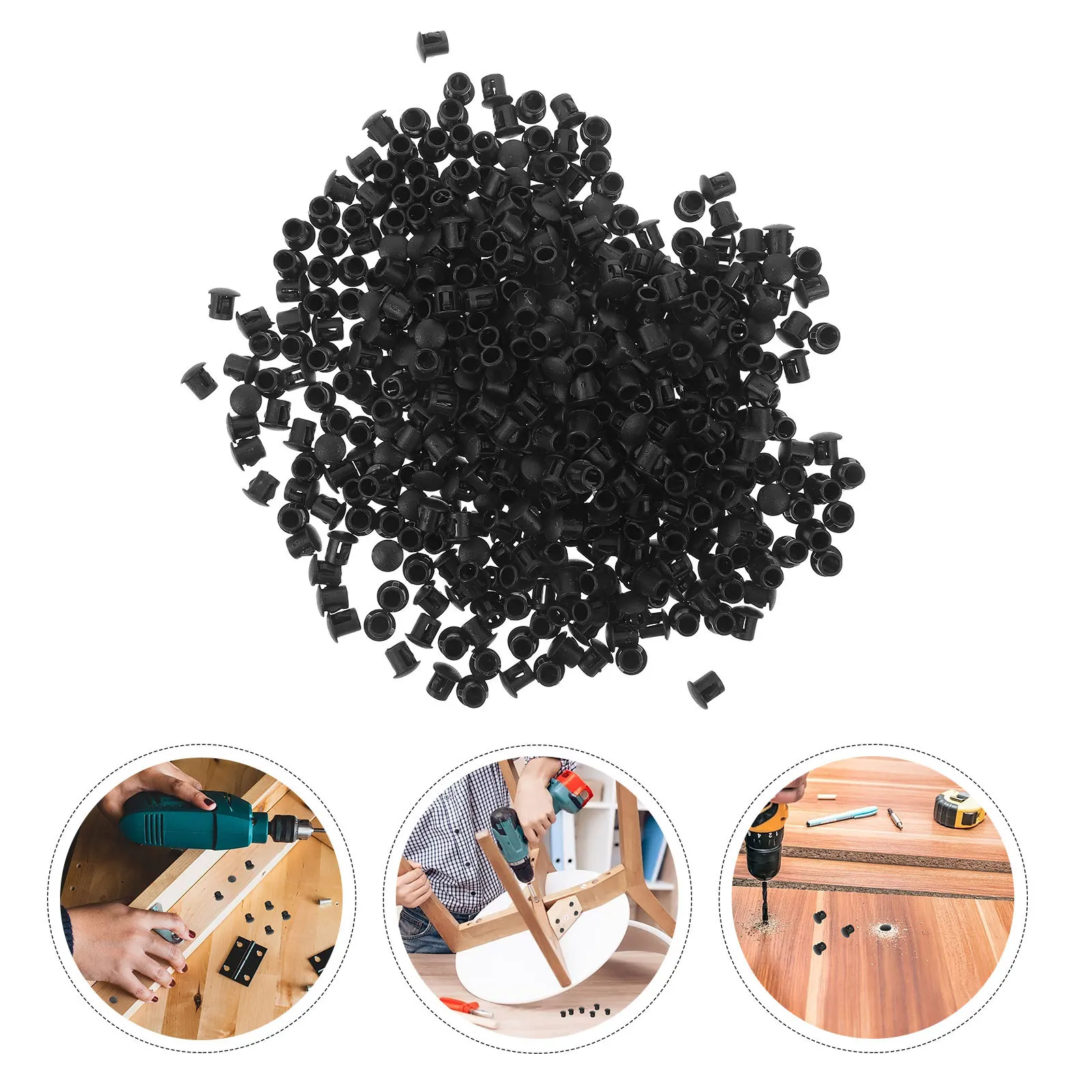 จุกปิดรูพลาสติก 1000 ชิ้น อเนกประสงค์ สำหรับติดตั้งเฟอร์นิเจอร์ ปิดรูผนัง ปิดรูพื้น ปิดรูท่อ