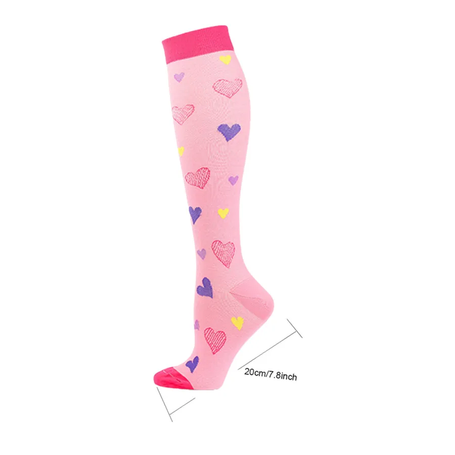 5pairs Fitness Compression Socks Men Women Long Athletic Socks For Football Rugby Running Cycling Training