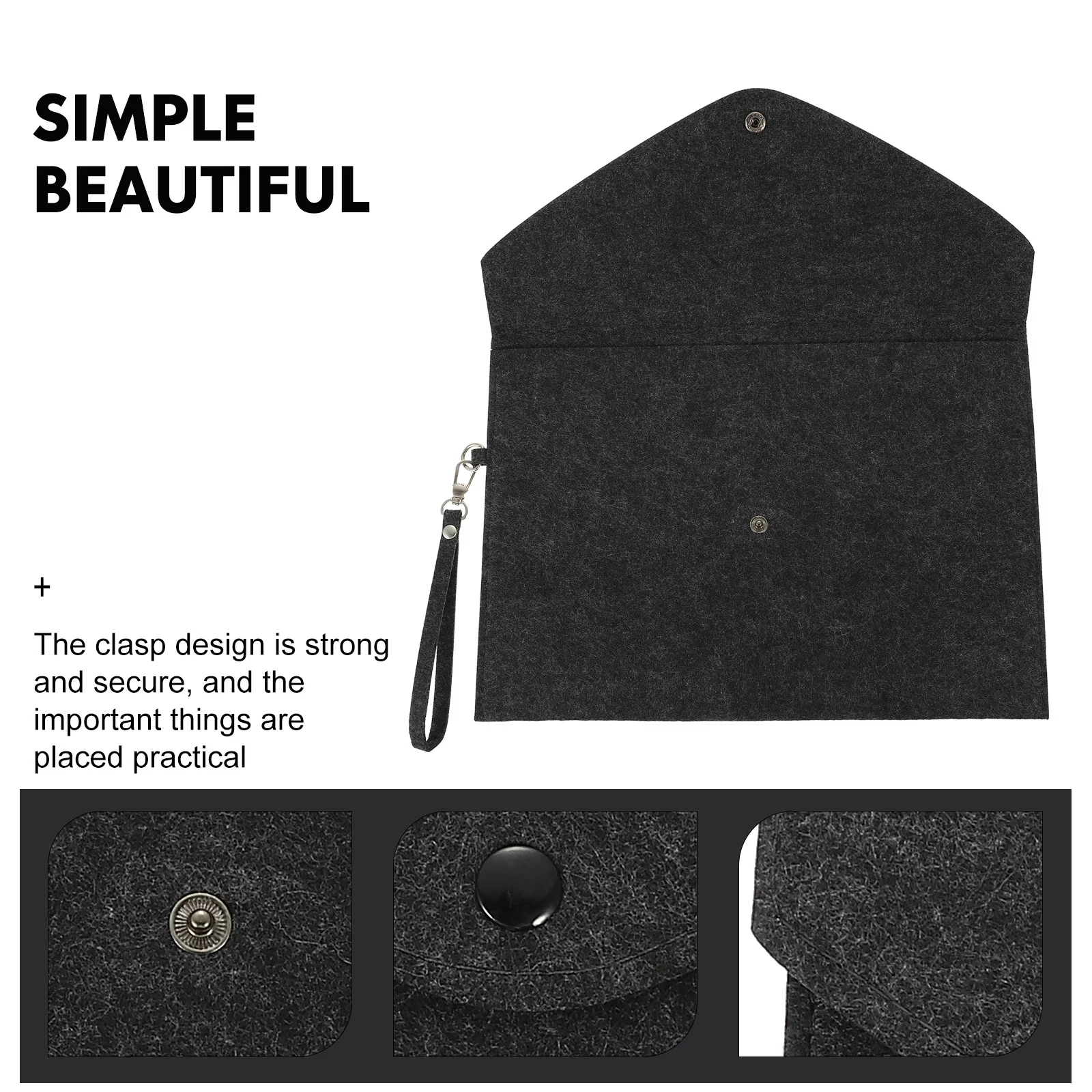 

Сумка для документов с застежкой-кнопкой, фетровая сумка для хранения файлов формата А4, влагостойкий бумажный органайзер для бизнес-школы, офисных путешествий