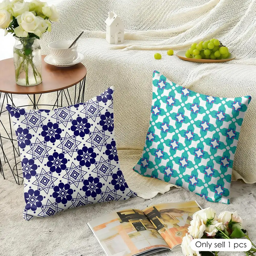 Houndstooth Pattern Cushion Cover Soft Short Plush Pillow Cover Smooth Cozy Texture Aesthetic Cushion Case Home Decor
