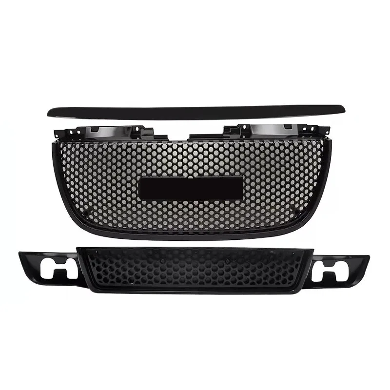 Gloss Black Hood Molding Trim Upper Lower Grille For 2007-2014 GMC Yukon Denali