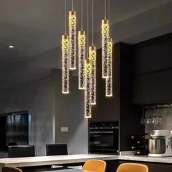 Modern LED Crystal Chandelier Home Decoration Staircase Living Room Bedroom Hotel Bar Creative Ceiling Chandelier Lights