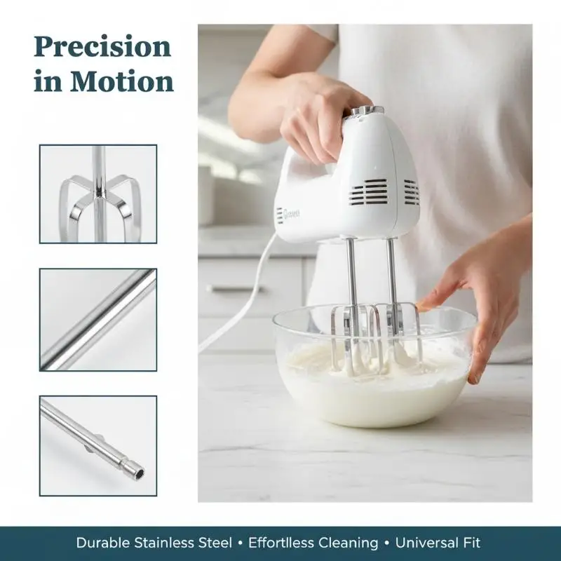 Durable Stainless Steel Hand Mixer Attachments 2 Beaters Electric Whisk Accessories for Cream Egg Mixing Kitchen