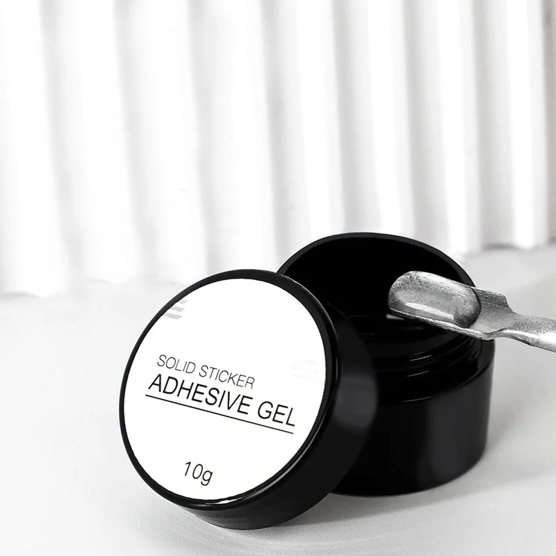 Pegamento de gel sólido de 10 g para uñas a presión: curable UV/LED, sujeción de grado de diamante para decoración de uñas y dijes